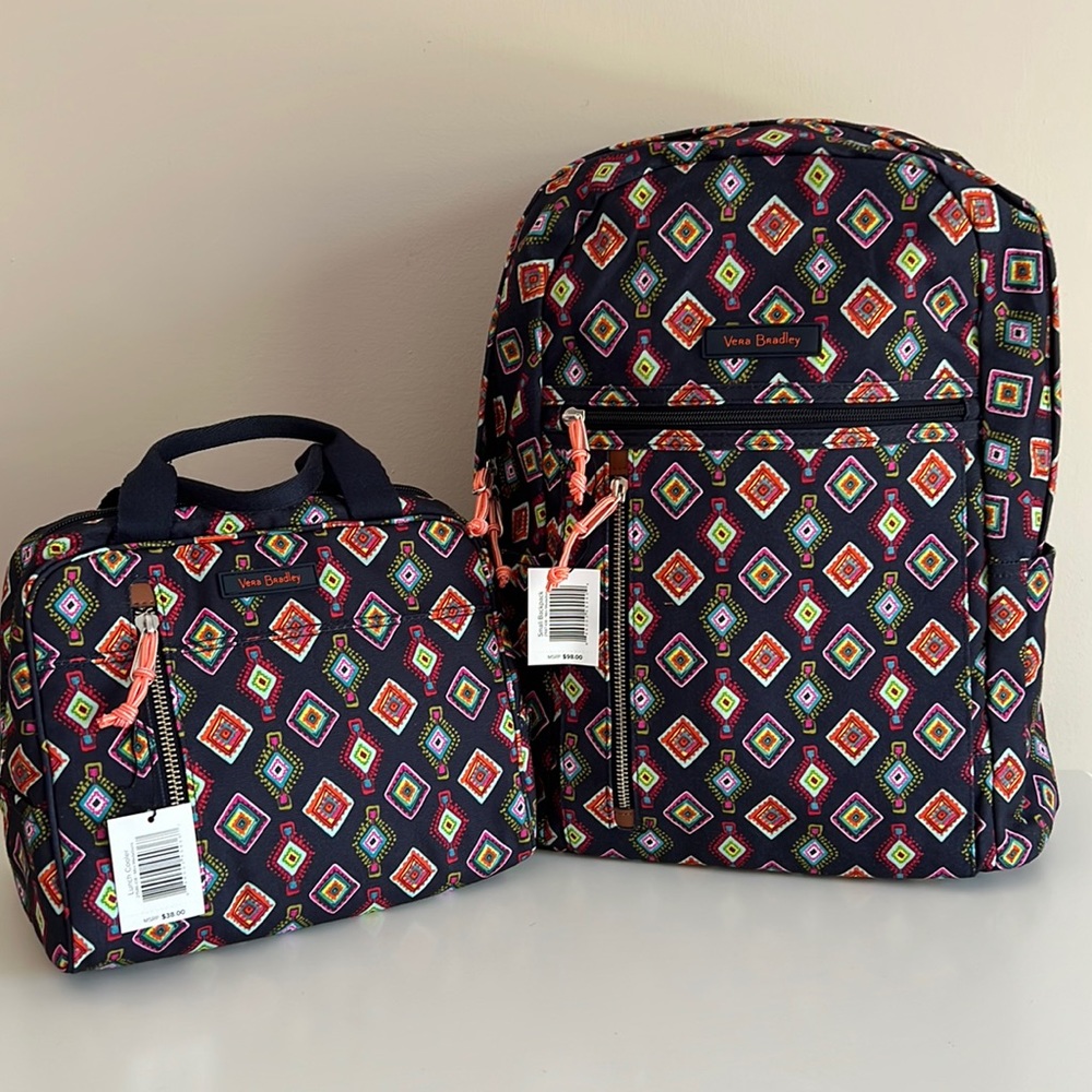 RETIRED Vera Bradley Mini Medallions backpack and lunch bag bundle set